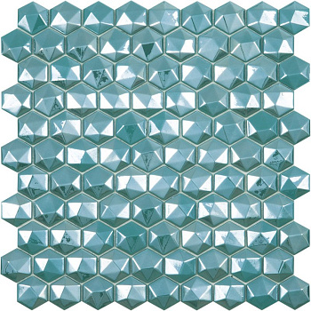 Стеклянная мозаика, DIAMOND 370D TURQUOISE, Hexagon Стеклянная мозаика, DIAMOND 370D TURQUOISE, Hexagon