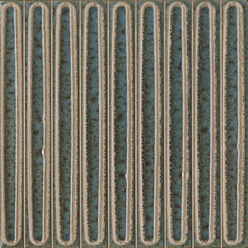 Декор чипсет Далия бирюзовый тёмный глянцевый 20x20x0,95