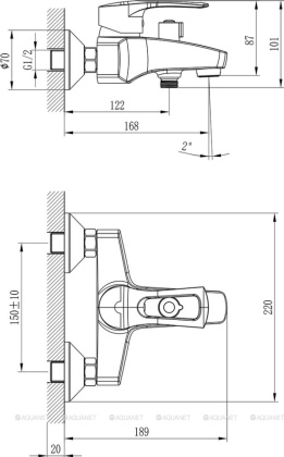 Смеситель Rossinka T40-31 для ванны