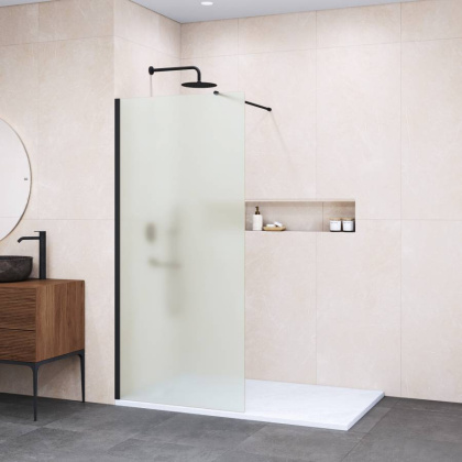 Душевая перегородка 140*195 RGW WA-010 B Чёрный/Матовое/8 мм