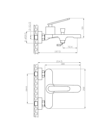 Смеситель для ванны/душа Agger Beauty A2610000