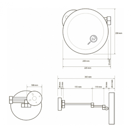 Косметическое зеркало с подсветкой Косметическое зеркало с подсветкой