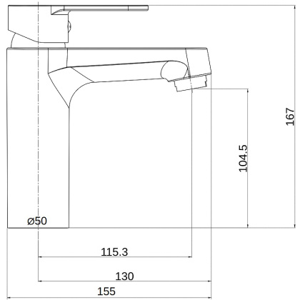OneLife P07-021b полимерный смеситель для раковины, черный