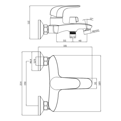 Смеситель д/ванны CASTILLA, арт. 07201CS