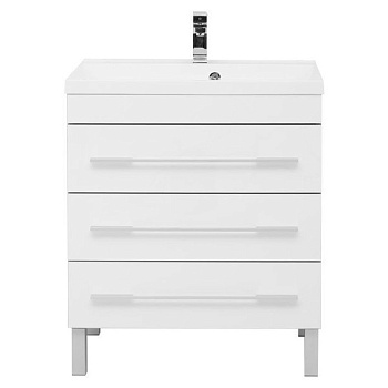 Тумба с раковиной Aquanet Верона 75 белый (напольная 3 ящика)
