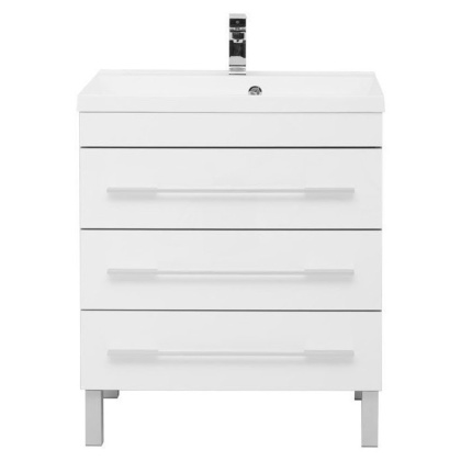 Тумба с раковиной Aquanet Верона 75 белый (напольная 3 ящика)