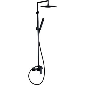 PORTA-CD-NOP Душевая колонна со смесителем для верхнего и ручного душа, верхний душ из нержавеющей стали, исполнение черный матовый