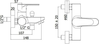 Смеситель для ванны с душем Paffoni Green GR022CR
