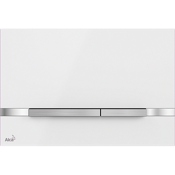 Кнопка управления для скрытых систем инсталляции, нержавеющая сталь-белый глянец Кнопка управления для скрытых систем инсталляции, нержавеющая сталь-белый глянец