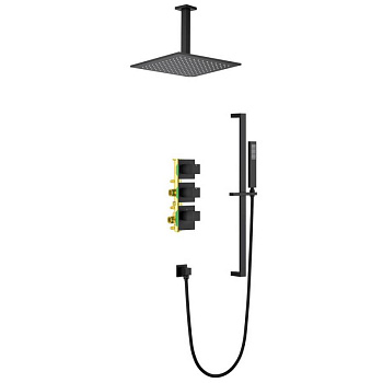 Душевая система Timo Selene SX-2229/03SM скрытого монтажа с термостатом, черная матовая Душевая система Timo Selene SX-2229/03SM скрытого монтажа с термостатом, черная матовая