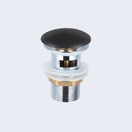 Донный клапан с керамической крышкой Vincea DBS-216MB, черная мат. крышка, с переливом Донный клапан с керамической крышкой Vincea DBS-216MB, черная мат. крышка, с переливом