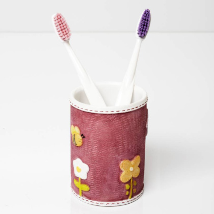 Стакан для зубных щеток Ammer, 7,5х10х7,5 см, розовый, K-6428