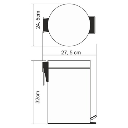 Ведро 7L, 24,5х32х27,5 см, хром, K-637