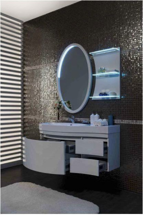 Зеркало Aquanet Опера L/R 70 белый с полкой