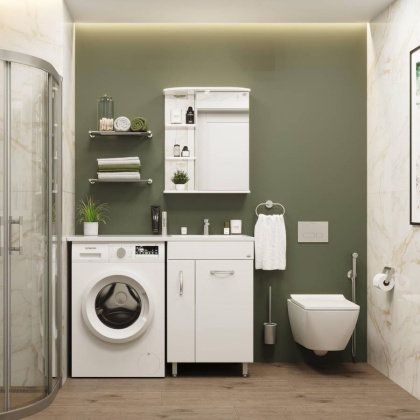 Тумба Onika Нави 60 напольная, под стиральную машину, белая (ум.Onika 120)