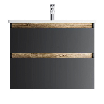 M85AFHX0802BM X-Joy, База под раковину, подвесная, 80 см, 2 ящика, Черный матовый