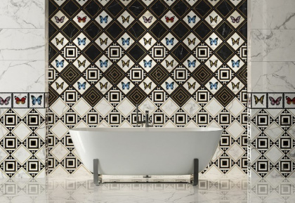 Декор Victorian Marble Blck-Wht Gls 7R 20х20 Декор Victorian Marble Blck-Wht Gls 7R 20х20