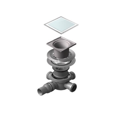 13000096 Точечный трап 150х150 мм Confluo Standard White Glass 4, белое стекло, с рамкой Исполнение: Хром 