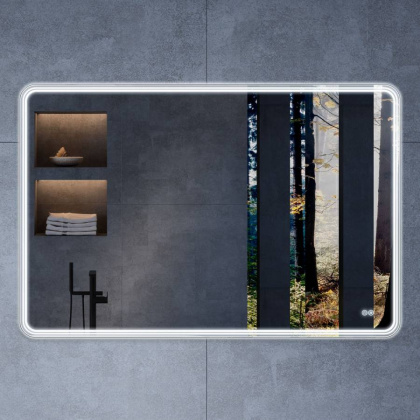 Зеркало LED VLM-3MA120-2 1200х800 c сенсорным выключателем и диммером, антизапотевание Зеркало LED VLM-3MA120-2 1200х800 c сенсорным выключателем и диммером, антизапотевание