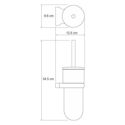 Щетка для унитаза подвесная Berkel, 12,5х34,5х9,6 см, хром, K-6827