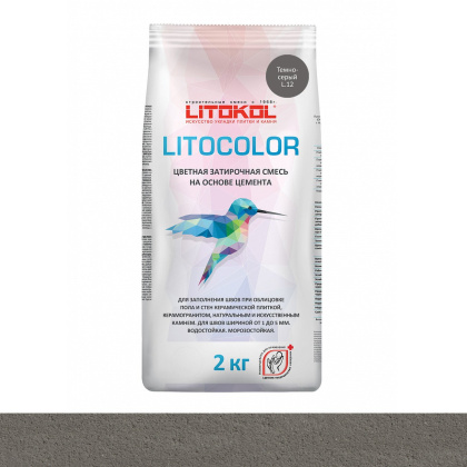 Затирка цементная LITOCOLOR L.12 темно-серый