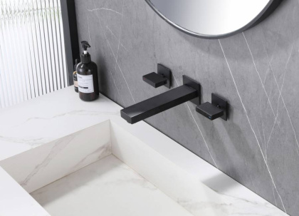 Смеситель ABBER Daheim AF82122B для раковины скрытого монтажа, черный матовый Смеситель ABBER Daheim AF82122B для раковины скрытого монтажа, черный матовый