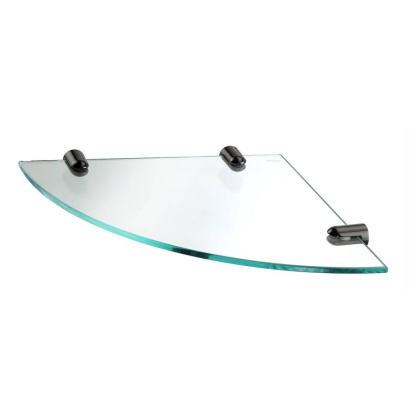 K-533POLISHED BLACK Полка  стеклянная угловая