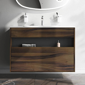 База под раковину с нишей и 1 ящиком универсальная, 70х100,8х49,2 см, коричневая, M8FFUX1001OF