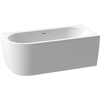 Акриловая ванна угловая правосторонняя, щелевой слив-перелив, белая фронтальная панель, белая чаша, 1790х790х600, SLIM CORNER-180-80-60-R-W37-SET