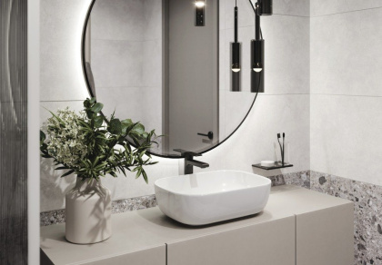 Керамогранит Meissen Keramik Skin серый ректификат 44,8x89,8 A16668