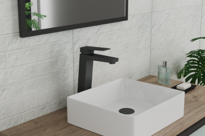 Смеситель для умывальника высокий RUSH Thira (TR3635-13Black) 