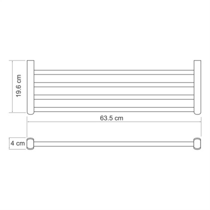 Полка для полотенец Berkel, 63,5х4х19,6 см, хром, K-6811