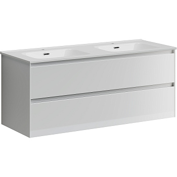 Тумба подвесная SANCOS Cento 1190х450х500, c двумя ящиками оснащенными доводчиками, белый глянец, арт. CN120-2W
