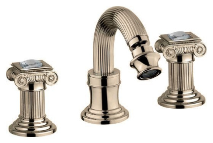 OLIMP-BBS2-02-O Смеситель для биде на три отверстия с донным клапаном, бронза