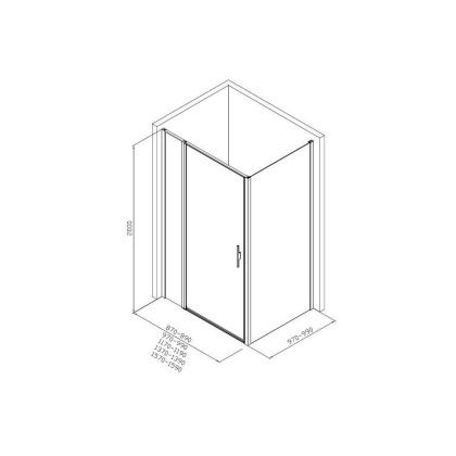 Душевой уголок Allen Brau Priority 160x100 3.31039.BBA + 3.31048.BBA черный браш