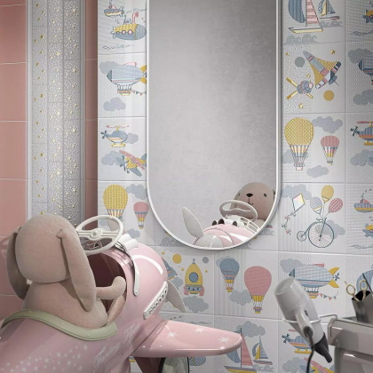 Плитка настенная 5169 Калейдоскоп светло-розовый 20*20*6,9 (26шт/1,04м2), м2