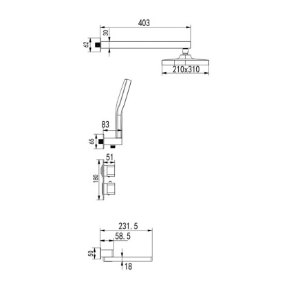 Душевой комплект ROSE R15T R1595T