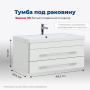 Тумба под раковину Aquanet Верона 90 белый (подвесная 2 ящика)