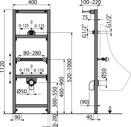 A107 Настенный излив для ванны Wasserkraft