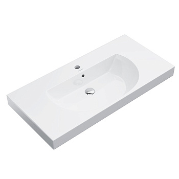 Раковина BUONGIORNO подвесная/мебельная 100, белая глянцевая