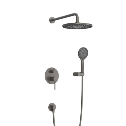 RELAX-DSET-01 Душевой комплект встраиваемый (смеситель встраиваемый, верхний душ, ручной душ со шлангом, штуцер с держателем), хром