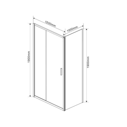 Душевой уголок Garda VSR-1G1015CLB, 1500*1000, черный, стекло прозрачное