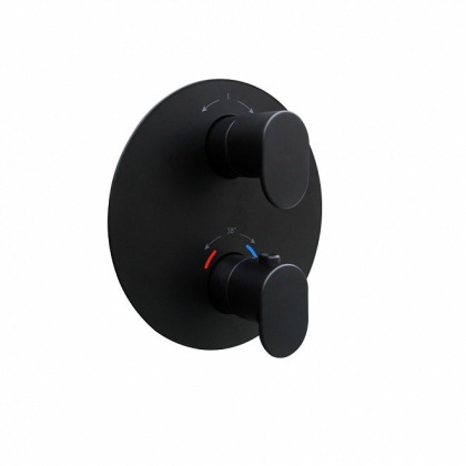 Встраиваемый термостатический смеситель для душа OLE с регулировкой температуры, матовый черный