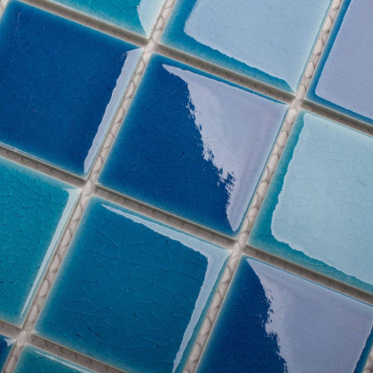 Керамическая мозаика, Crackle Blue Mixed Glossy 48х48, 5х5 см Керамическая мозаика, Crackle Blue Mixed Glossy 48х48, 5х5 см