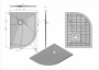 Поддон для душа из искусственного камня  VST-4SQ9012W-L,1200*900*25, белый матовый, левый