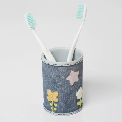 Стакан для зубных щеток Lossa, 7,5х10х7,5 см, голубой, K-3428