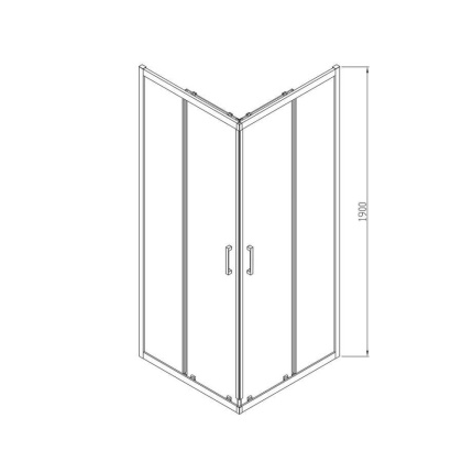 Душевой уголок Alpha VSS-3AL900CLG, 900*900, брашированное золото, стекло прозрачное