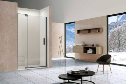 Душевая дверь Extra VDP-1E1011CLGM, 1000/1100, вороненая сталь, стекло прозрачное