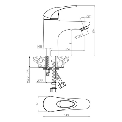 Смеситель д/раковины VEGA, арт. 12100VE