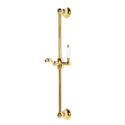 CZR-U-S-02-Bi Душевая штанга для ручного душа, ручка белая, исполнение бронза